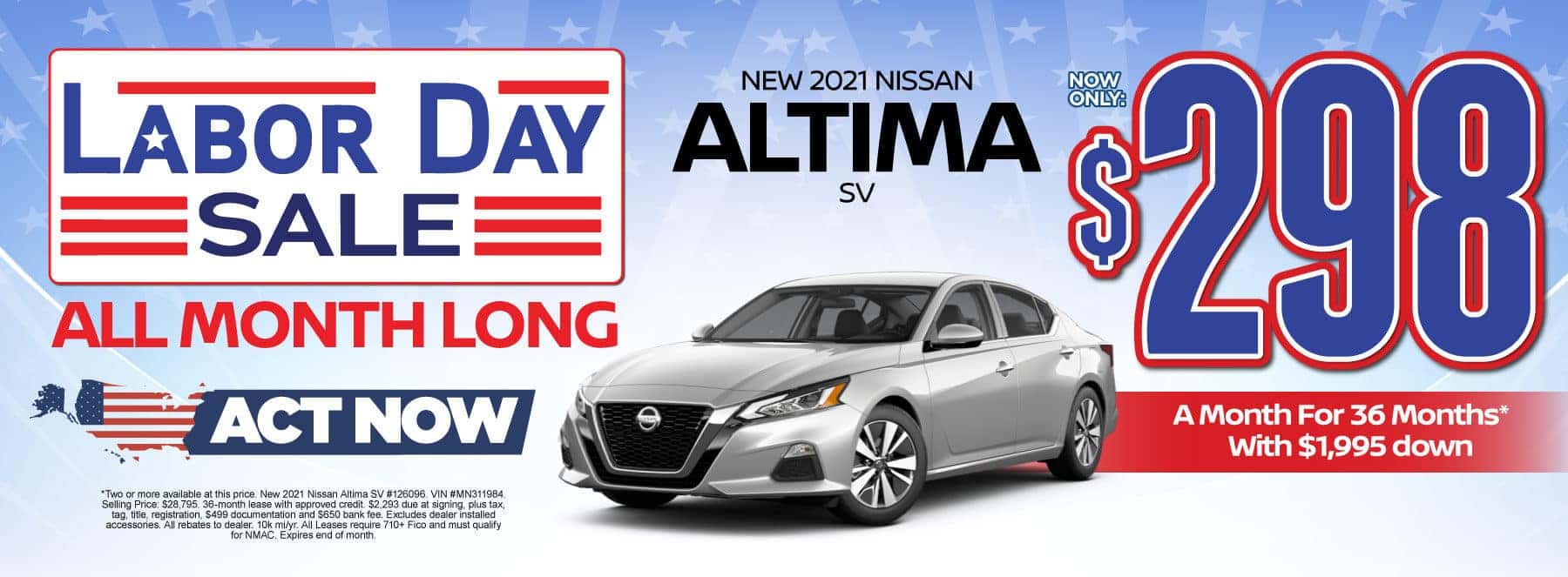 New 2021 Nissan Altima - Now only $298 a month - Act Now