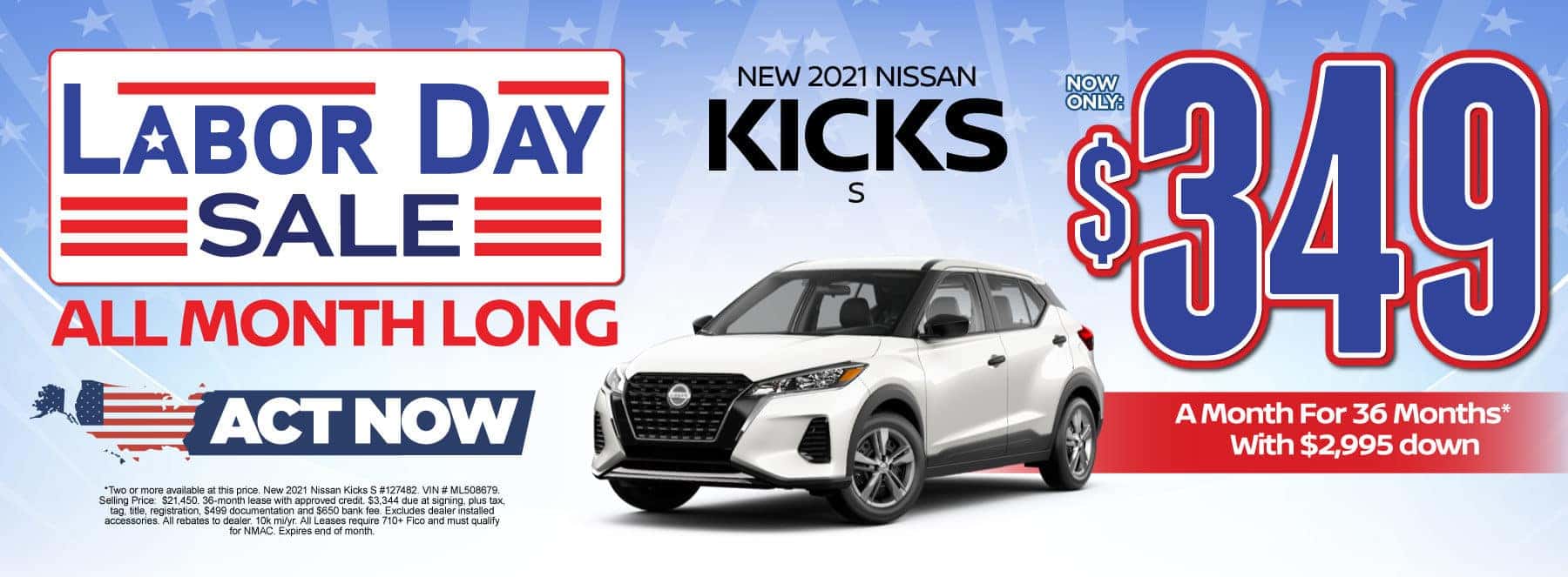 New 2021 Nissan Kicks - Now only $349 a month - Act Now
