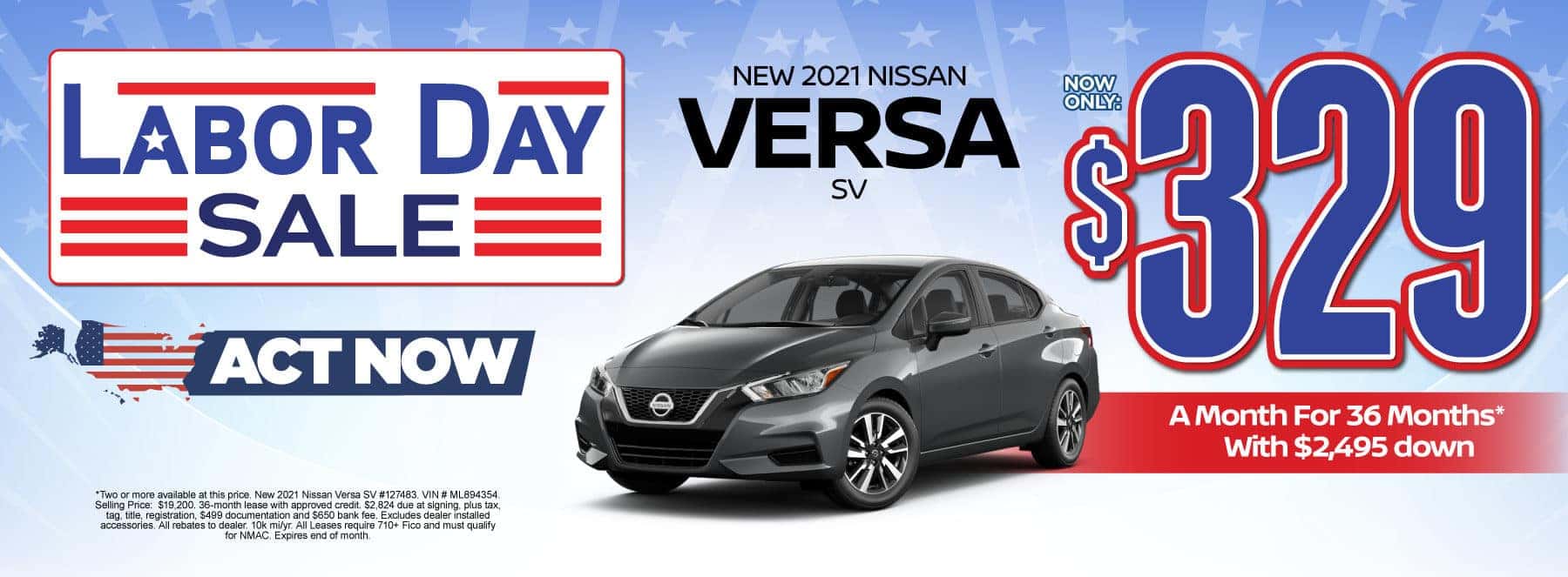New 2021 Nissan Versa - Now only $329 a month - Act Now