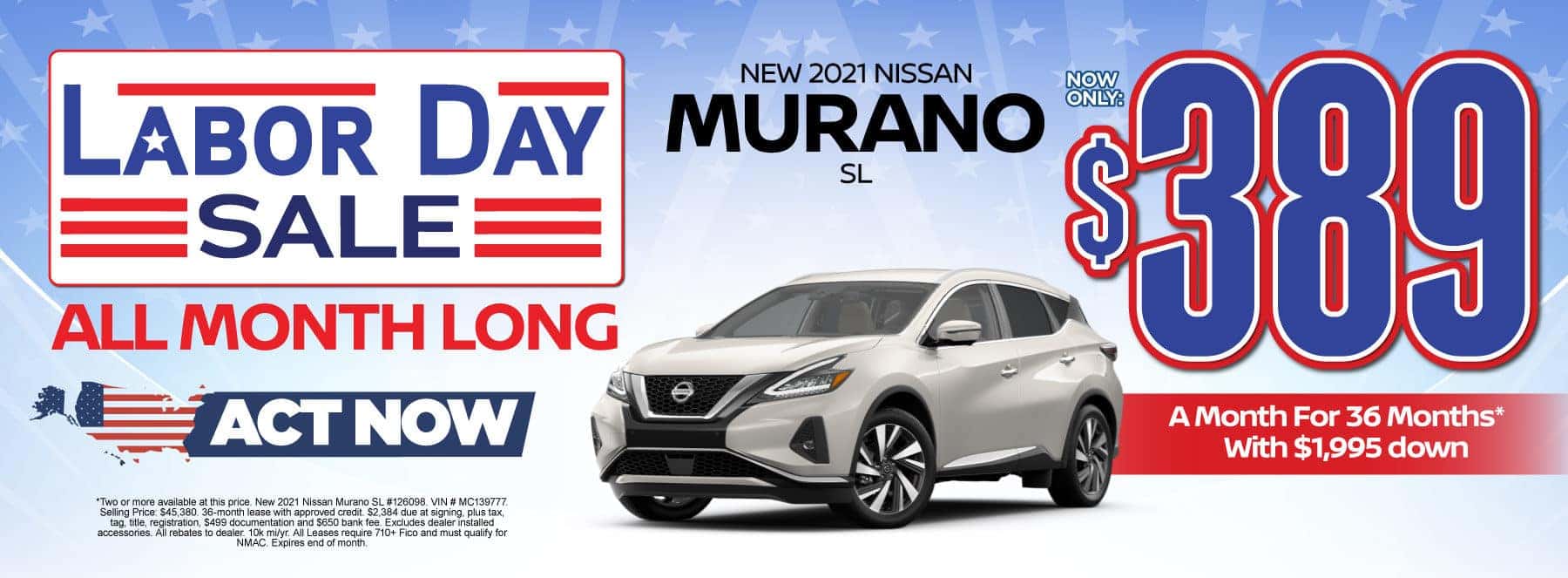 New 2021 Nissan Murano - Now only $389 a month - Act Now