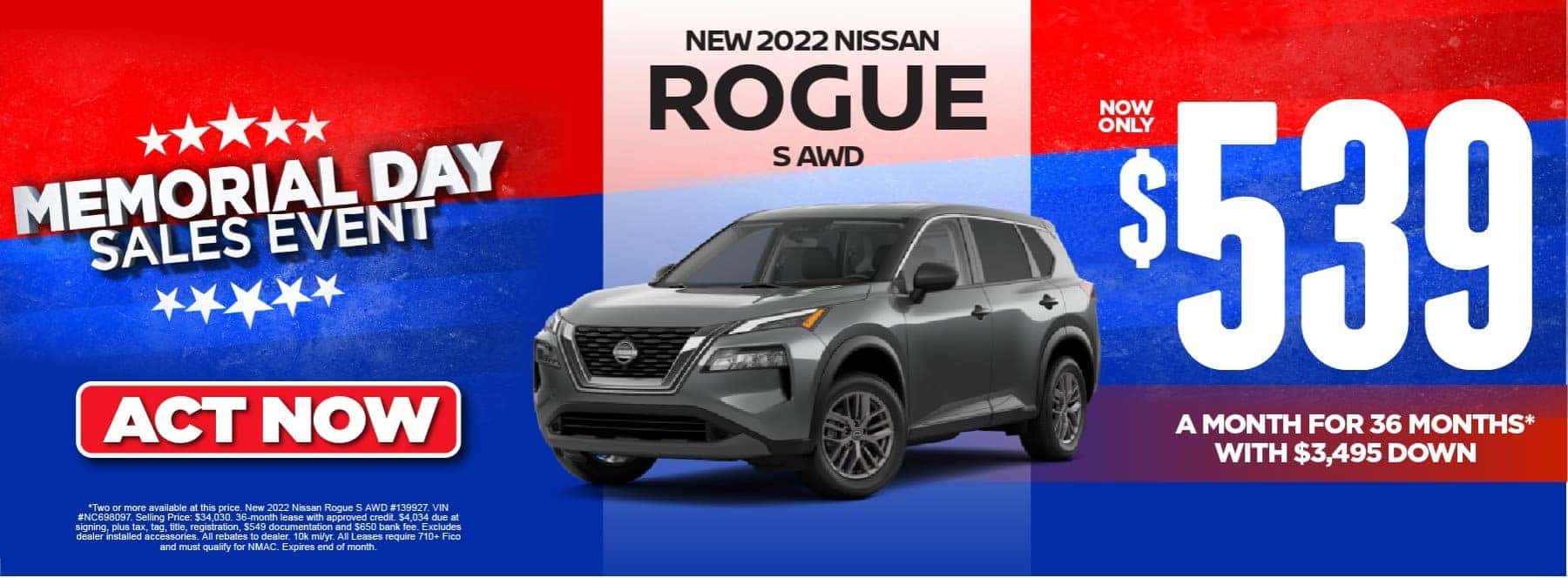 NEW 2022 NISSAN ROGUE SV AWD $539/mo | ACT NOW