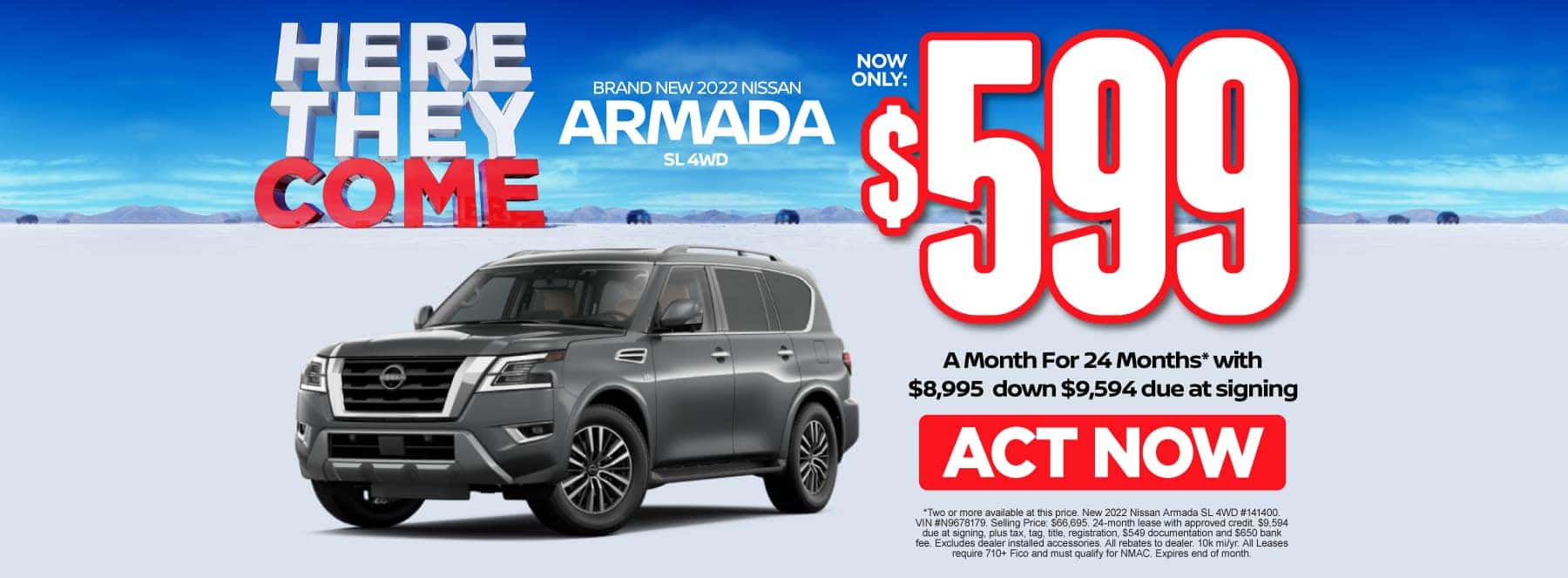 New 2022 Nissan Armada - $599/mo. - Act Now
