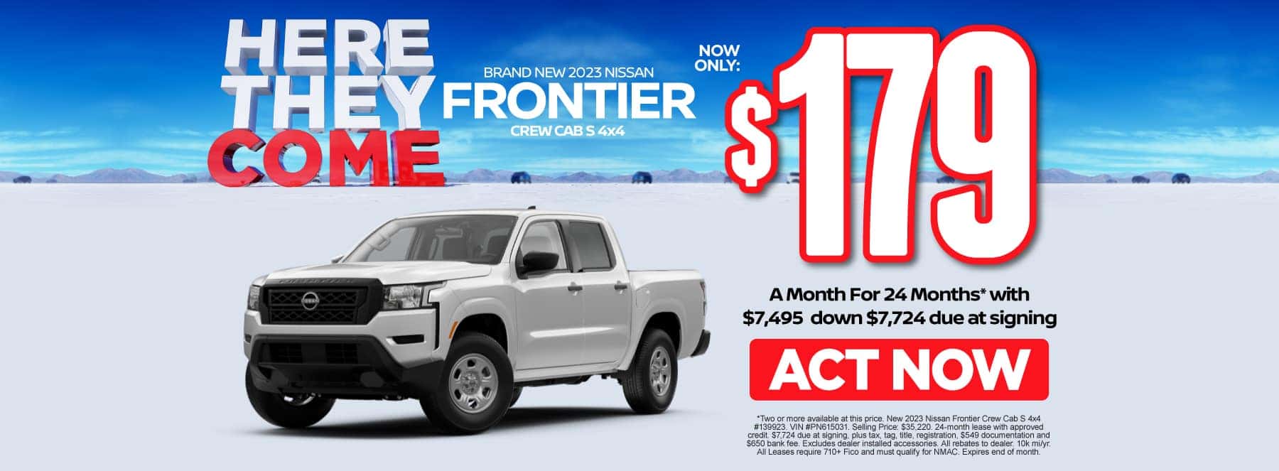 New 2023 Nissan Frontier - $179/mo. - Act Now