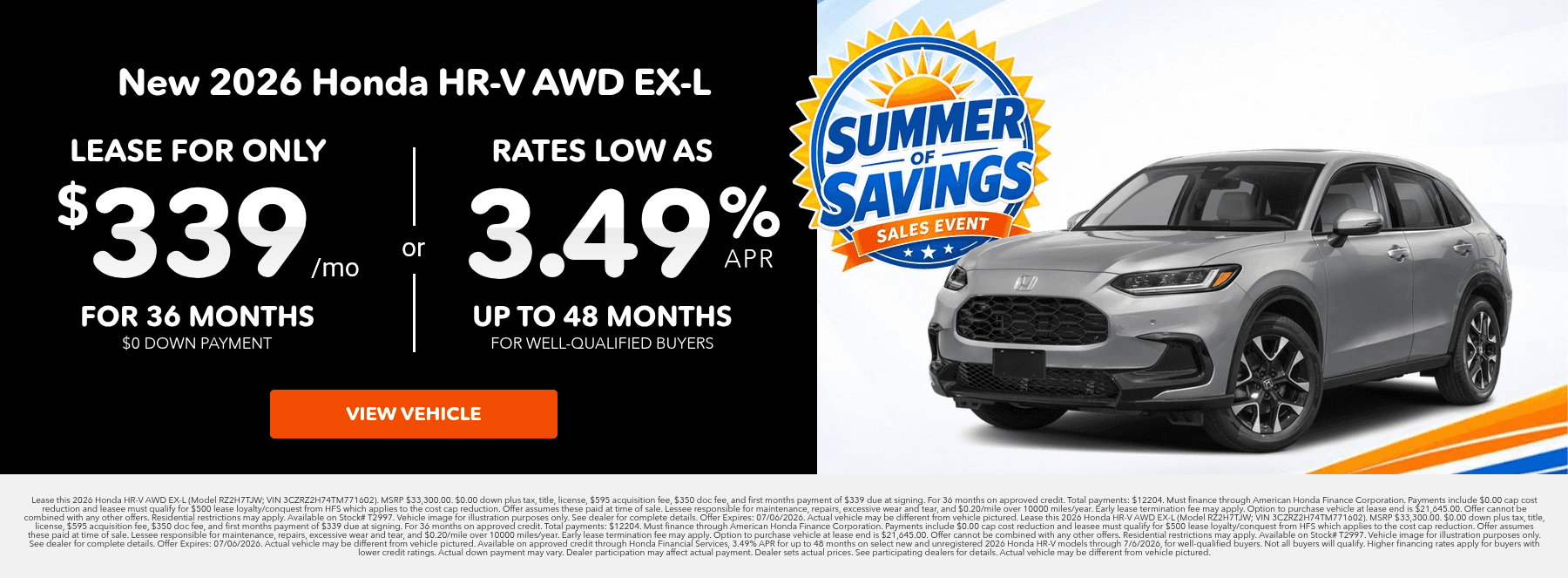 New Honda Special Offer