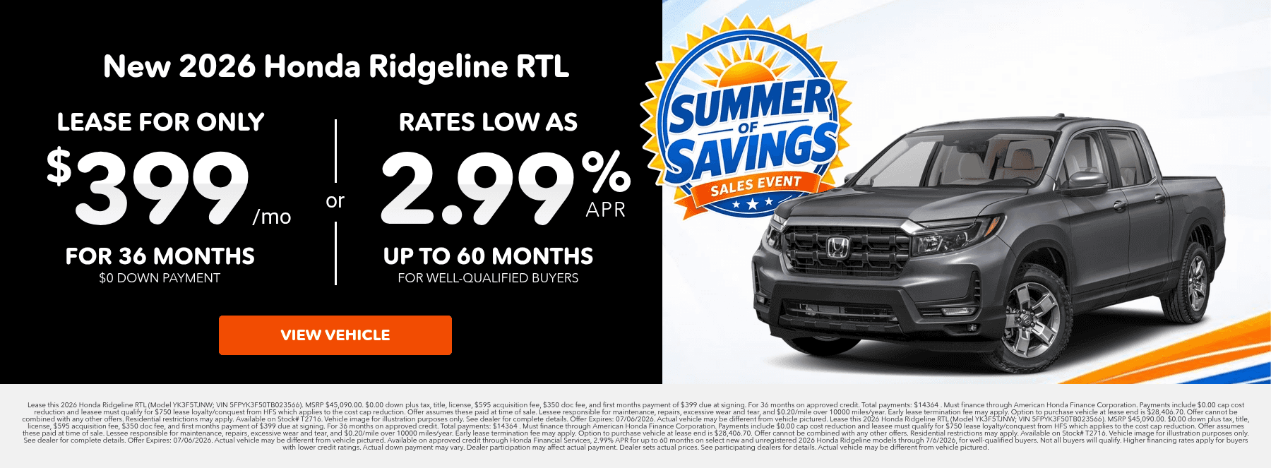 New Honda Special Offer