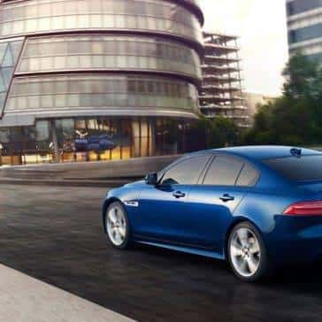 2018 jaguar xe blue side rear