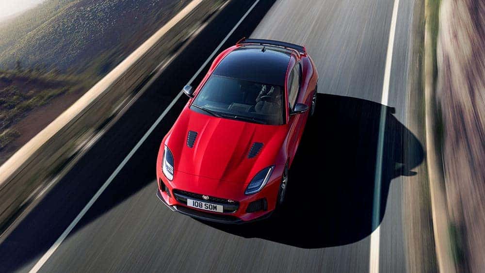 2019 Jaguar F-Type SVR in caldera red with optional features fitted