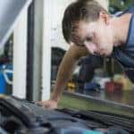 Mechanic checking a car