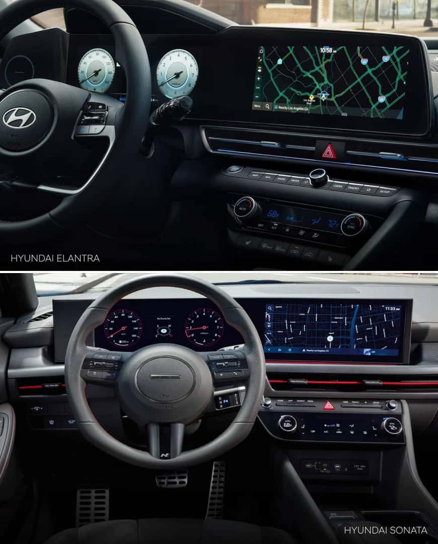 Hyundai Elantra vs. Sonata Technology Comparison