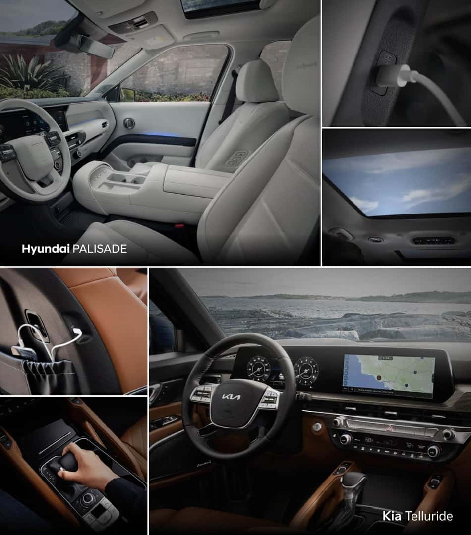 Hyundai Palisade vs. Kia Telluride Interior & Features