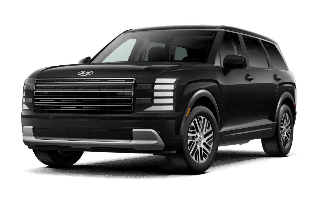 Black Hyundai Palisade shown from a front three-quarter view.