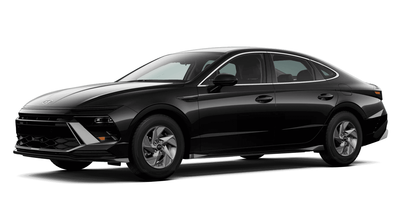 2026 Hyundai Sonata SE in Abyss Black in three quarter angle.