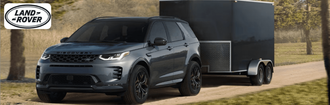 Front view of the 2025 Land Rover Discovery S on display at Land Rover Dayton, showcasing luxury SUV design.