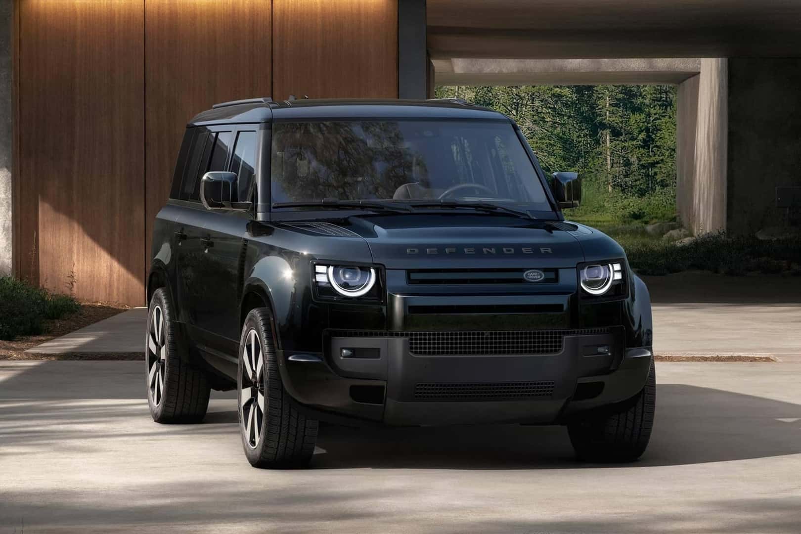 Defender parked outside home