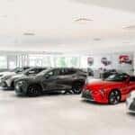 A row of new Lexus vehicles at Lexus of Bridgewater