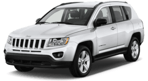 White Used Jeep Compass angled left