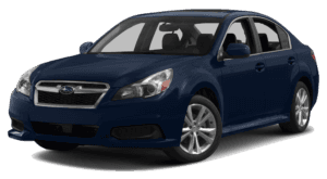 Dark blue Used Subaru Legacy angled left