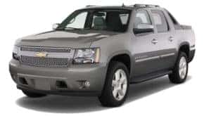 Gray 2009 Chevy Avalanche on white