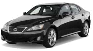 A black 2010 Used Lexus IS facing left.