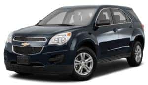 A dark blue 2015 used Chevy Equinox is facing left.