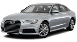 A silver 2017 used Audi A6 is facing left.