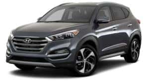 A grey 2017 used Hyundai Tucson is facing left.