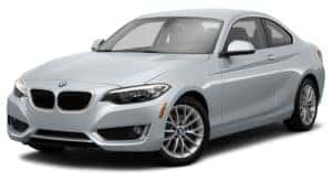 A silver 2014 BMW 2 Series is facing left.