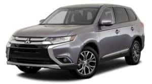 A grey 2018 used Mitsubishi Outlander is facing left.