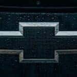 Close-up of a Chevy logo.