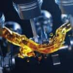 Oil flowing through an engine.