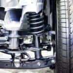 Cross-section of a car's suspension.