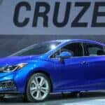 A blue 2016 Chevy Cruze.