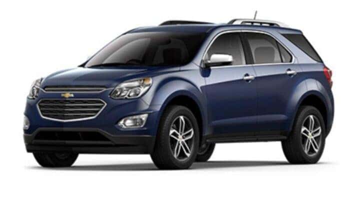 A blue 2016 Chevy Equinox angled left.