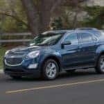 A blue 2017 Chevy Equinox.