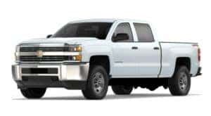 A white 2018 Chevy Silverado 2500 HD is angled left.