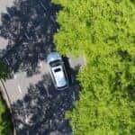 A birds-eye view of a car.