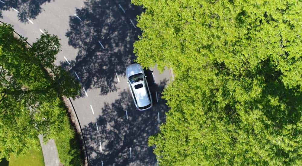 A birds-eye view of a car.