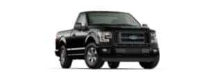 A black 2017 Ford F-150 XL is angled right.