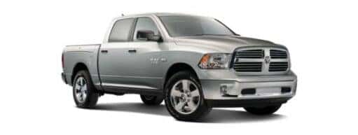 A silver 2017 Ram 1500 is angled right.