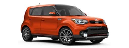 Orange 2017 Kia Soul angled right