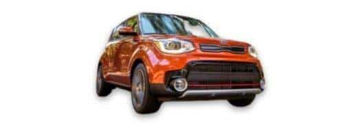 A red 2017 Kia Soul is angled right.
