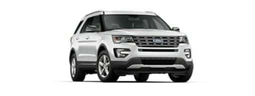A white 2017 Ford Explorer is angled right.