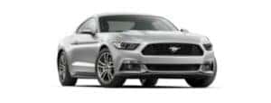 A silver 2017 Ford Mustang is angled right.