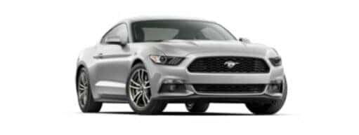 A silver 2017 Ford Mustang is angled right.