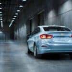 Blue 2018 Chevy Cruze parked in a building.