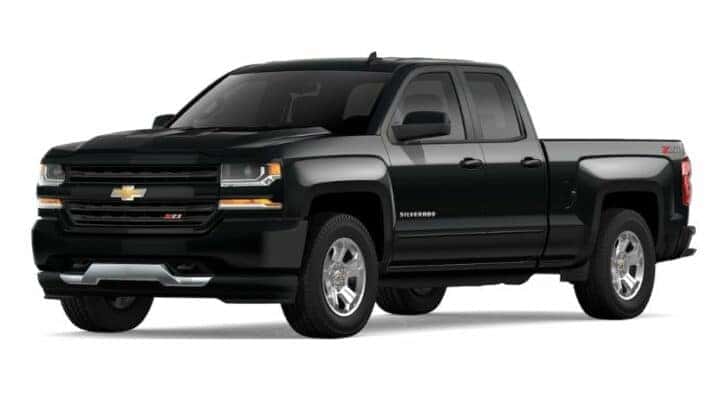 A black 2018 Chevy Silverado 1500 Z71 is angled left.