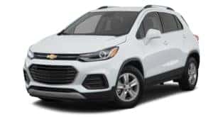 A white 2018 Chevy Trax is parked and is facing left.
