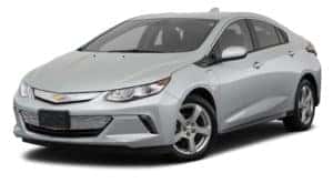 A grey 2018 Chevy Volt is parked and facing left.