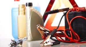 Several Car Accessories are shown, including jumper cables, fluids, headlight, and a road triangle.