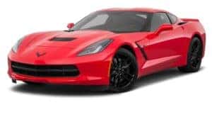 A red 2018 Chevy Corvette is parked and facing left.